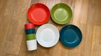 Mepal retro servies 4 bekers 4 borden, Ophalen of Verzenden, Gebruikt
