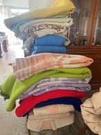 Vintage zuiver scheerwollen dekens diverse kleuren maten 1ko, Ophalen, Gebruikt, 100 tot 150 cm, Wit