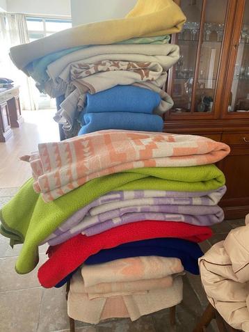 Vintage zuiver scheerwollen dekens diverse kleuren maten 1ko beschikbaar voor biedingen