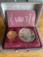 Gouden tientje 1897 met Zilveren penning, Postzegels en Munten, Setje, Goud, Ophalen of Verzenden, Koningin Wilhelmina