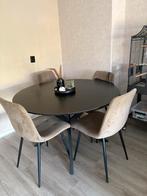 Zsm weg graag! Zwarte ronde eettafel, Ophalen, 100 tot 150 cm, Rond, Zo goed als nieuw
