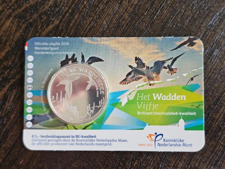Het Wadden Vijfje - Coincard, Postzegels en Munten, Munten | Nederland, Losse munt, Euro's, Ophalen of Verzenden