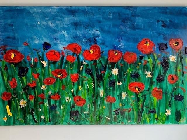 schilderij veldbloemen, Ophalen