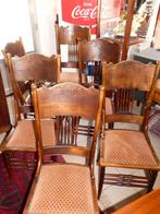 6 Larkin pressed back stoelen, Ophalen, Hout, Bruin, Zo goed als nieuw