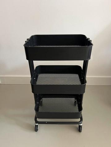IKEA RÅSKOG roltafel – zwart (35x45x77 cm) beschikbaar voor biedingen