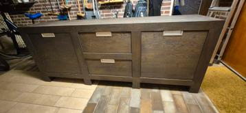 Dressoir massief eikenhout 217x48x85cm beschikbaar voor biedingen