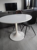 Ronde witte eettafel, Ophalen, Gebruikt, Kunststof, Rond
