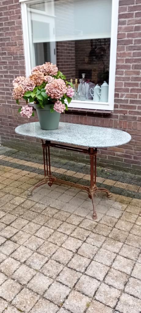Ovale tuintafel met granietenbladTafel
Blad 120x60
Hoogte g, Huis en Inrichting, Tafels | Eettafels, Gebruikt, 50 tot 100 cm, 100 tot 150 cm