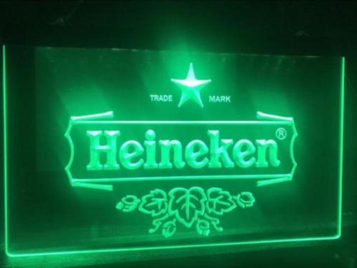 Heineken reclame neon bord reclamebord lamp LED *40x30cm* XL, Verzamelen, Biermerken, Nieuw, Reclamebord, Plaat of Schild, Heineken