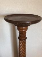 Antieke Houten Piëdestal met Gedraaide Zuil - Plantenstandaa, Ophalen of Verzenden