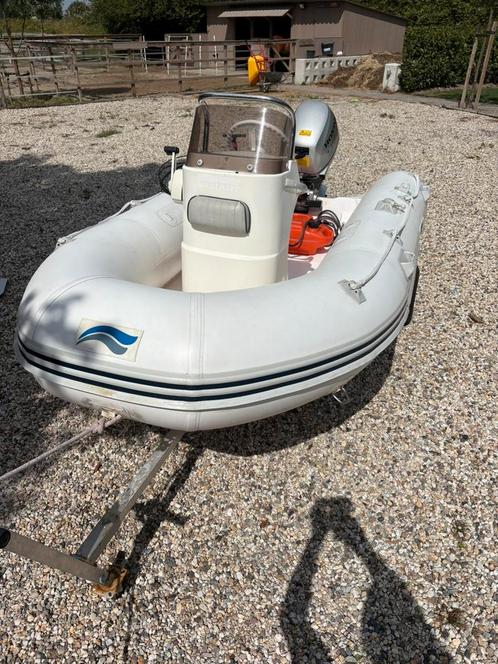 Rubberboot 300 met stuurtje en harde bodem, Watersport en Boten, Rubberboten, Gebruikt, Overige merken, Aluminium, Minder dan 70 pk