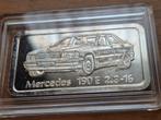 Degussa: 1 oz zilverbaar. Mercedes Benz 190E. Puur zilver., Postzegels en Munten, Edelmetalen en Baren, Ophalen of Verzenden, Zilver