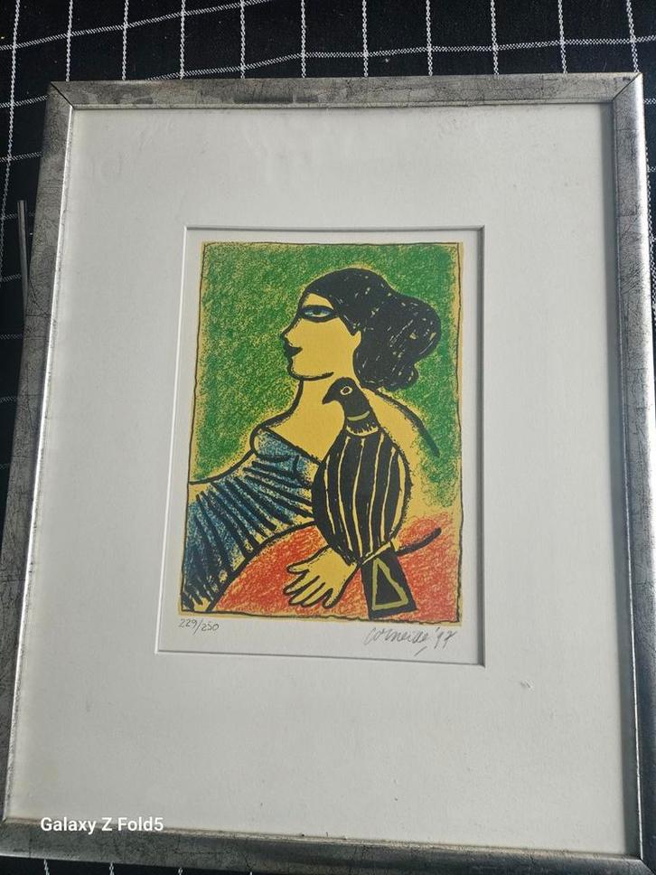 Kleurrijke Litho van Corneille '97, Antiek en Kunst, Kunst | Etsen en Gravures, Ophalen of Verzenden