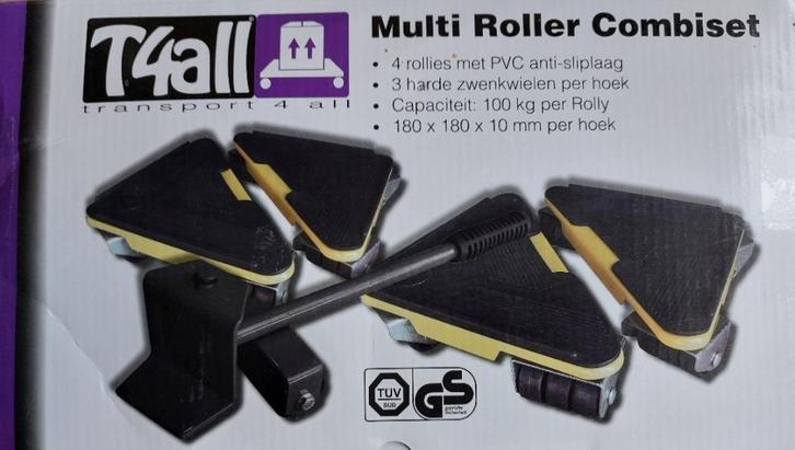 T4ALL, 4 Meubelrollers met lifter (NIEUW), Doe-het-zelf en Verbouw, Transportwagens, Nieuw, Transportkar, Ophalen of Verzenden