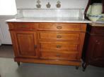 antieke eiken commode kaptafel babycommode wit marmer 325,00, Ophalen, Antieke eiken wit marmer, 100 tot 150 cm, Zo goed als nieuw