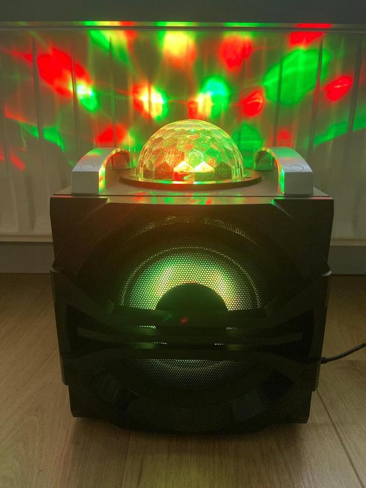 Wonky Monkey party speaker met microfoon, Audio, Tv en Foto, Karaoke-apparatuur, Zo goed als nieuw, Complete set, Ophalen