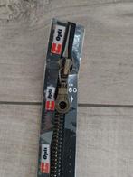 Opti M60 deelbare rits 60 cm metaal brons zwart NIEUW, Ophalen of Verzenden, Nieuw, Rits of Sluiting