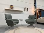 2 Nieuw Leolux Lloyd Plus Draaifauteuils groen stof Stoel