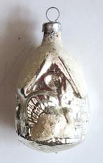 Oude Kerstbal Huisje met Kalkoen ( zilver, sneeuw op dak ), Diversen, Ophalen of Verzenden