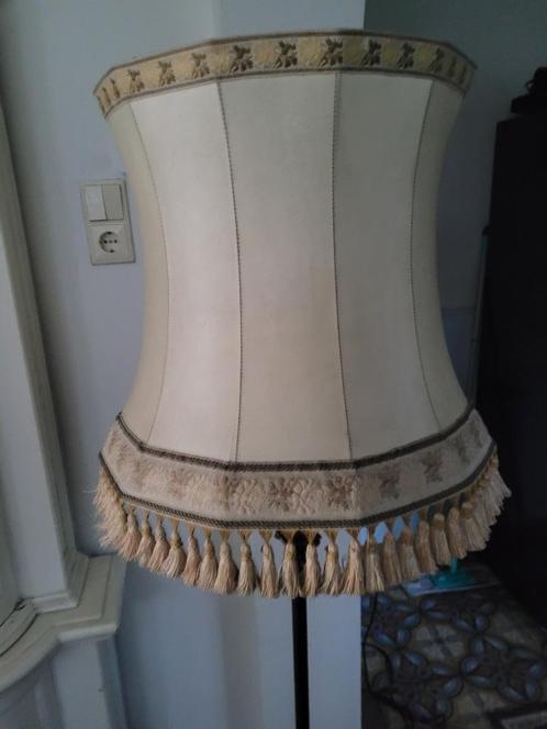 Vintage zwaar koperen vloerlamp, Huis en Inrichting, Lampen | Vloerlampen, Gebruikt, 150 tot 200 cm, Metaal, Stof, Ophalen