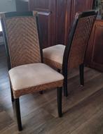 6 eetkamerstoelen, Ophalen, Gebruikt, Bruin, Riet of Rotan