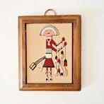 vintage zand schilderijtje Shalako indianen kunst art spirit, Ophalen of Verzenden
