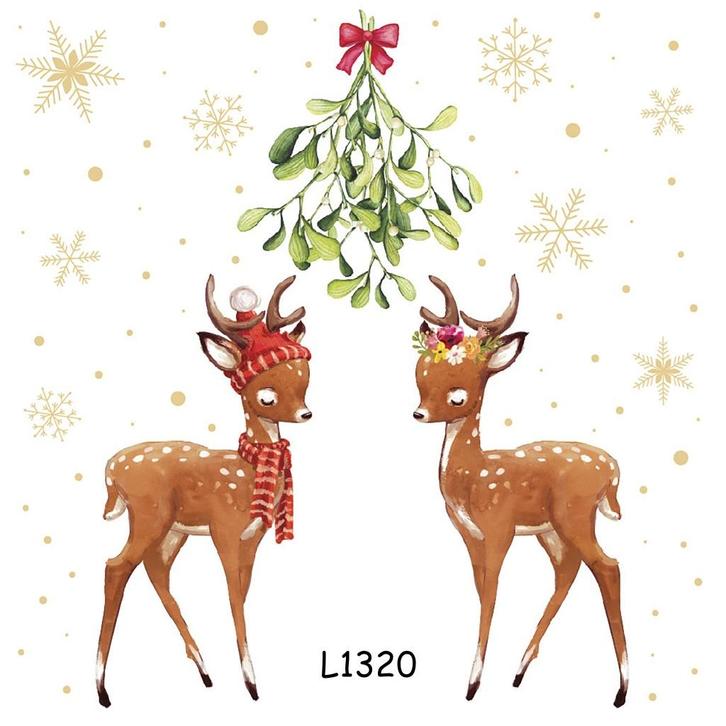 Servetten decoupage/bullet journal – mistletoe L1320, Hobby en Vrije tijd, Knutselen, Nieuw, Materiaal, Verzenden