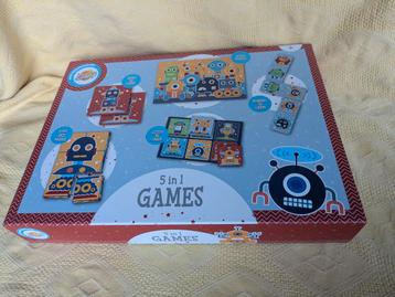 5-in-1 Spelletjes Set - Robot Thema beschikbaar voor biedingen