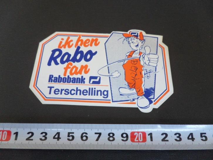 sticker terschelling - strip ik ben rabo fan rabobank, Verzamelen, Stickers, Zo goed als nieuw, Bedrijf of Vereniging, Ophalen