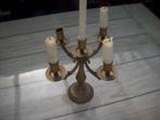 geel koper kandelaar met 5 armen., Antiek en Kunst, Ophalen of Verzenden, Koper