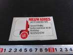 sticker GBC general binding nieuw adres nov 1976 hoofddorp, Verzamelen, Stickers, Ophalen, Zo goed als nieuw, Bedrijf of Vereniging