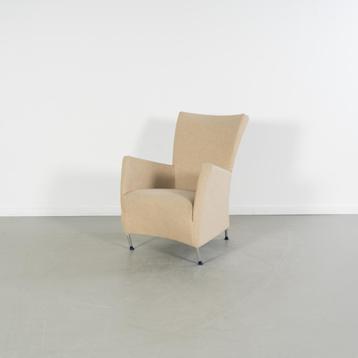 2x Montis Windy Fauteuil Beige Stof - Staal beschikbaar voor biedingen