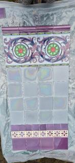 882x127cm Bijzondere lambrisering art nouveau tegels paars, Ophalen