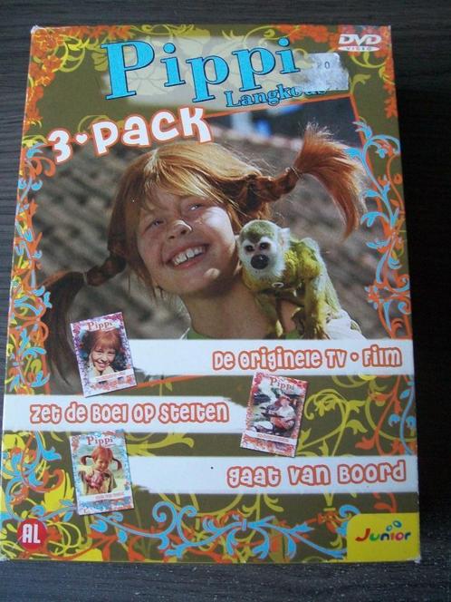 Pippi Langkous 3 avonturen (3 dvd-box) in nieuwstaat, Cd's en Dvd's, Dvd's | Kinderen en Jeugd, Zo goed als nieuw, Film, Avontuur