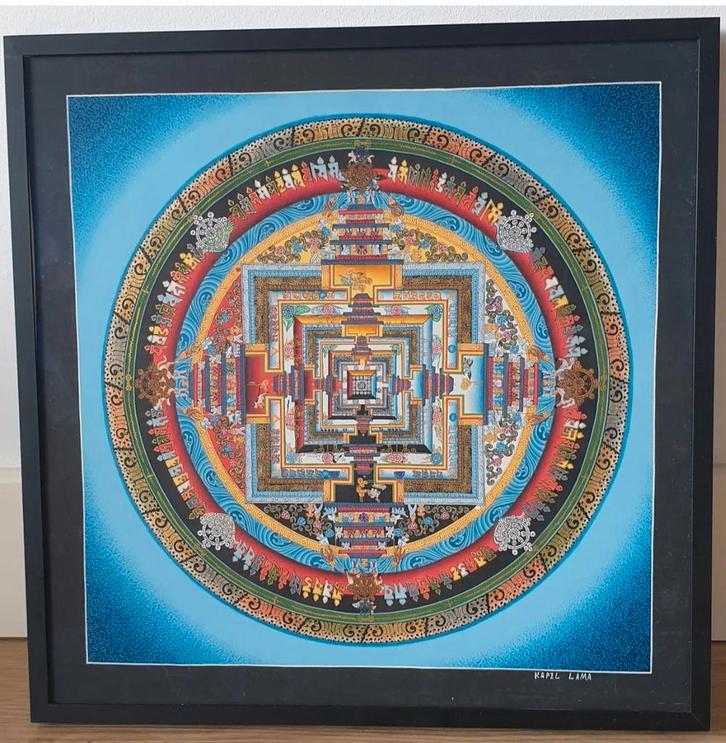 Mandala Kalachakra schilderij, Antiek en Kunst, Kunst | Overige Kunst, Ophalen of Verzenden