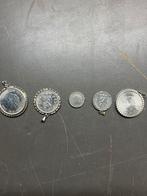 Ned munten zilver in hanger, Ophalen of Verzenden, Zilver