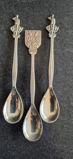 3 verzilverde theelepels, G W, Pleet, Ophalen of Verzenden