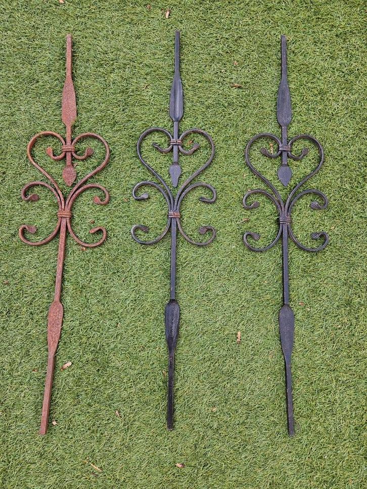 Sierhekwerk Spijlen - 3 stuks, Tuin en Terras, Tuinhekken en Hekwerk, Gebruikt, Sierhekwerk, IJzer, Ophalen