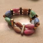 armband kind  jaren 60 met elastiek  roze, blauw, bruin enz, Verzenden, Gebruikt, Overige kleuren