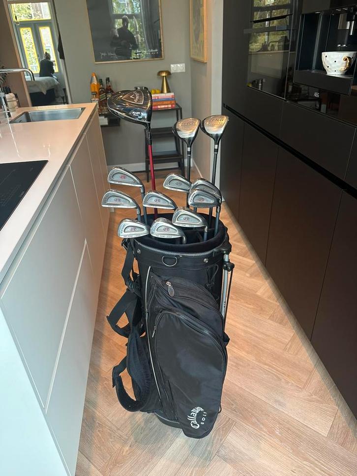 Callaway heren golfset ijzers, driver, houten en tas, Sport en Fitness, Golf, Zo goed als nieuw, Set, Callaway, Ophalen of Verzenden