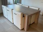 Nette Eettafel te koop grijs eiken €250, Huis en Inrichting, 200 cm of meer, 50 tot 100 cm, Grenenhout, Gebruikt