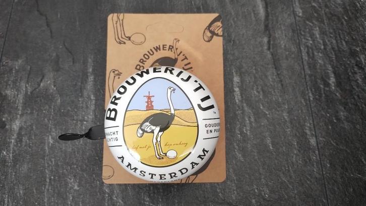 Mooie grote fietsbel van Brouwerij ' T IJ Amsterdam, Verzamelen, Biermerken, Nieuw, Overige typen, Overige merken, Ophalen of Verzenden