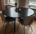 Zwarte tafel rond 140cm, Fonq, Ophalen, Zo goed als nieuw, Rond, 100 tot 150 cm