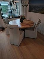 4 Stoelen op wielen, Huis en Inrichting, Stoelen, Ophalen, Gebruikt, Wit, Vier