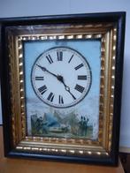 Antieke klok pendule hangklok églomisé Napoleon III comtoise, Antiek en Kunst, Ophalen of Verzenden