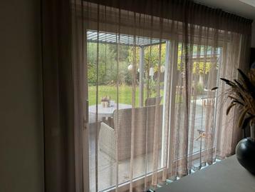 Taupe Vitrage Gordijnen - 360x245 cm & 65x217 cm beschikbaar voor biedingen