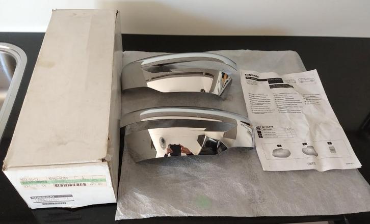 KE960-4E500 set chromen spiegelkappen Qashqai J11 en X-Trail, Auto-onderdelen, Spiegels, Nissan, Nieuw, Ophalen of Verzenden