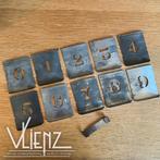 vintage, brocante spuitmallen, tamponeermallen cijfers, Ophalen of Verzenden