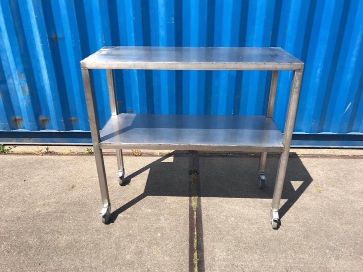 Verrijdbare smalle hoge kwaliteit RVS werktafel, Doe-het-zelf en Verbouw, Werkbanken, Gebruikt, Ophalen