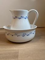 Wastafel lampet Set met Bloemmotief Blauw Wit, Antiek en Kunst, Ophalen